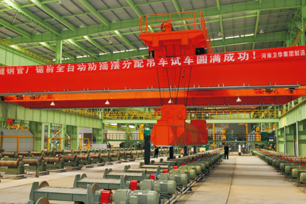 Intelligent Steel-Pipe Distribution Overhead Crane